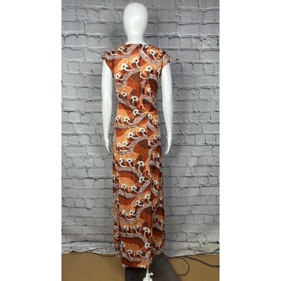 Vintage 70s Rose Marie Reid Womens Long Nylon Dress Cowl Neck Medium Retro - Picture 12 of 14